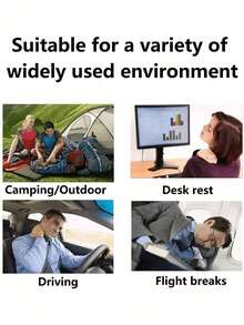 舒适充气枕头，超轻 A4 尺寸充气旅行枕，小方形植绒面料空气枕，适用于办公室、旅行、度假旅行、徒步旅行、露营、午睡、颈腰支撑，多种颜色可选旅行必需品旅行配件假期夏季返校旅行枕颈包用于学校学校配件学校用品