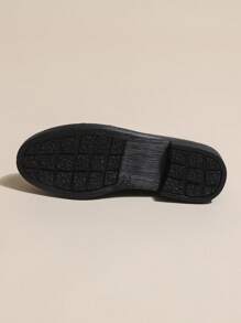 Botas de tobillo con plataforma negras para mujer con cadena de metal, adecuadas para primavera y otoño, Día de San Valentín