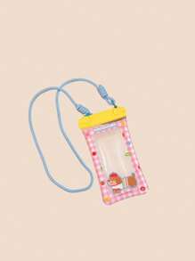 1 pezzo Custodia impermeabile per telefono con ciondolo a tema carino e cartoonesco, touchscreen, borsa trasparente galleggiante per il nuoto
