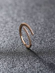 Nooxian 1pc Women Simple Cubic Zirconia Open Ring