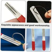 1 Fish Hook Grinder With 3 Slots On Both Sides - Anchor Hook Grinding Stone Hook Tip Filing Plate, Portable Grinding Tool With Handle, Fine And Medium Particle Size, Suitable For Fishing