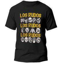 Playera Lucha Libre Mexicana - Los Rudos - Ídolos Del Ring - Negro - Ver 1