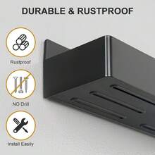 2/4 件磁性冰箱侧架，壁挂式香料和调味品储存收纳盒 - 黑色 - 查看 9