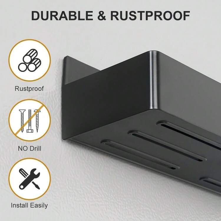 2/4pcs Magnetic Refrigerator Side Rack, Wall-Mounted Spice & Condiment Storage Organizer - Black - View 8