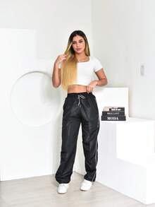 Tactel Women's Premium Gym Street Modal 3-Pocket Pants - Black - View 4