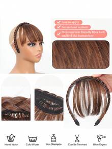 Synthetic Wig Children Bangs Natural Fake Bangs Hair Piece Clip Long Wig Synthetic Hair Band Bangs Headband Headbands For Children Kids, 1PC - Multicolor - View 3