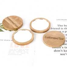 1/3/5pcs Customized Engraved Wooden Travel Mirror With Personalized Text, Portable, Suitable For Bridesmaids, Girlfriends, Valentine's Day And Mother's Day Gifts, Bridesmaid Gift, Makeup Mirror,Multi-Functional, ,Ornamental,Reusable,Exquisite,Stylish,High-Quality,Colorful,Modern,Custom,Personalized,Unique,Ideal Gifts For Him,Ideal Gifts For Her,Boyfriend,Dad,Girlfriend,Mom,Family,Friends,Tea Room,Home,Garden,Office,For Anniversaries,For Valentine's Day,For Mother's Day,For Birthdays,For Father's Day,For Graduation,For Weddings,For Housewarming - Multicolor - View 5