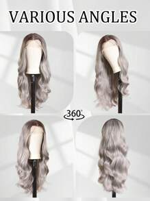 日本进口合成纤维耐热前蕾丝假发，带婴儿头发 13*4 26 英寸黑色长波浪发日常使用高品质女士自然造型高品质合成柔软初学者友好假发