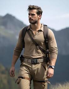 JUKMO Tactical Belt, Hiking Rigger 1.5 Nylon Web Work Belt With Heavy Duty Quick Release - 郊狼 - 查看 4
