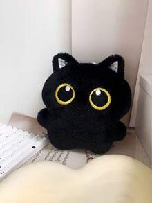 1个黑色毛绒猫咪铅笔盒，可爱猫咪化妆包，高性价比大容量文具收纳铅笔盒，万圣节礼物，圣诞节礼物 - 彩色 - 查看 8