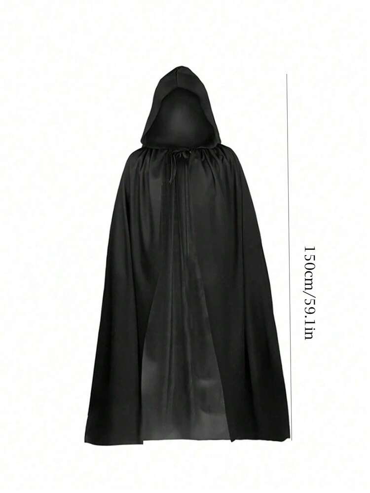 1件/2件成人男女通用黑色透明针织连帽斗篷/披风，适合女巫、吸血鬼、恶魔、仙女等角色，适合万圣节、化妆舞会或演出场合。这款透明披风非常轻薄，如果您不适应其轻薄的透视材质，请勿购买。黑色披风 - 彩色 - 查看 7