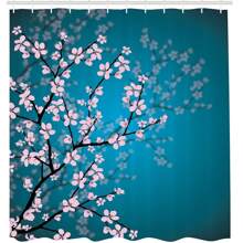 IN DER TÜRKEI HERGESTELLT 100% Polyester Duschvorhang - 175x200 cm - inklusive 12 Kunststoffhaken - wasserabweisend - maschinenwaschbar