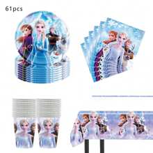 Disney Disney Frozen Party Supplies, Included Birthday Banner,Hanging Vortex,Plate,Napkins,Paper Cups,Tablecloth For Frozen Party Decorations,Frozen Birthday Party Decorations,Disney Frozen Tableware,Disney Princess Elsa Party Decorations