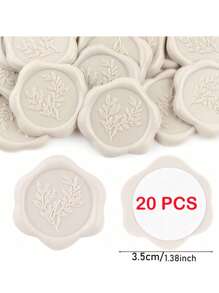 CYFUN DESIGN 20/25 PCS Eucalyptus Pattern Real Wax Sealing Stickers Self-Adhesive Wedding Invitation Envelope Seal Stickers For Decorating Wedding Invitations, Gifts,Back To School,School Supplies
