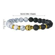 1 pieza Pulsera de cuentas con calavera punk, pulsera personalizada para hombre de playa