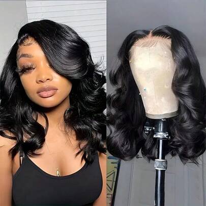 250 Density BoB Wigs Human Hair Pre Plucked Bye Bye Knots Wigs 13*4 HD Lace Frontal Wigs Human Hair Body Wave Bob Wig For Women 3 Seconds To Wear For Beginners
