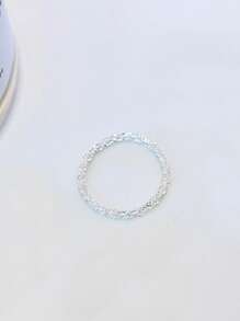 1-5pcs Shiny Gypsophila Ring Set, Women Shimmery Rings Closed Super Glitter Chain Rings