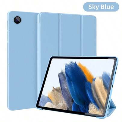 可折叠平板电脑保护套适用于三星 Galaxy Tab S9 Fe S8 S7 A9 + A7 Lite S6 Lite / Tab P11 Plus，兼容华为 MatePad /Redmi Pad Se，防震保护套（天蓝色）