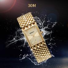 BERNY Men's Golden Stainless Steel Business Quartz Watch-Square Dial With Date Indicator,30M Water-Resistant,Luxurious & Minimalist,Ideal For Business & Casual Occasions - 金色 - 查看 6