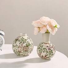 Vintage Rustic Style Mini Ceramic Flower Vase Decor, Creative Fake Flower Decoration For Living Room Tabletop - Multicolor - View 6