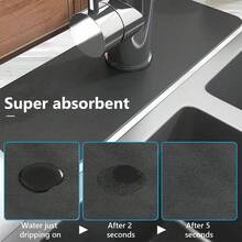 1pc Solid Color Sink Faucet Suction Cup Mat, Drain Mat, For Kitchen, Bathroom Sink, Countertop, Drain Mat, Silicone Washbasin, Trimmable And Quick-Drying Mat - Multicolor - View 11