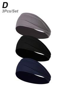 3条/6条装女士弹力宽运动头带，纯色，休闲户外跑步时尚发饰，头巾式头带，秋冬季发带蝴蝶结，适合度假装扮，女士优雅围巾，女士头巾，柔软头巾 - 彩色 - 查看 17