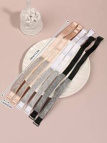 2/4件套水钻纯色文胸肩带，女士内衣肩带配件 - 适合连衣裙和日常穿着