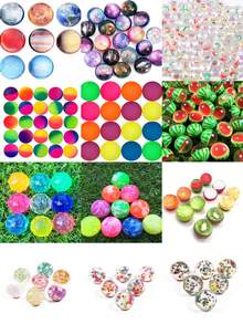 1/5/10/15/20/30/40/50/60/80/100个闪亮弹力球，成人派对礼品和奖品袋填充物，皮纳塔填充物，生日礼物，礼盒装饰，减压小礼物 - 彩色 - 查看 12