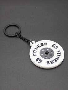 1pc Creative Cute Fitness Series Barbell Dumbbell Pendant Key Chain, Backpack Accessory - Multicolor - View 11