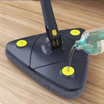 1pc 130*27cm Triangle Twist Mop, Hands-Free Rotating Mop, Ceiling Cleaning Tool, Wall, Cabinet Cleaning, Multi-Function Thickened Pole Mop (There Is Oil After Unpacking, Which Is Normal Lubricating Oil To Make The Mop Easier To Use, Just Rinse With Water)