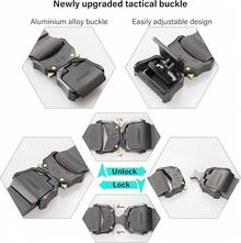 JUKMO Tactical Belt, Hiking Rigger 1.5 Nylon Web Work Belt With Heavy Duty Quick Release - 灰色 - 查看 2
