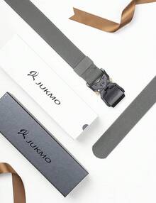 JUKMO Tactical Belt, Hiking Rigger 1.5 Nylon Web Work Belt With Heavy Duty Quick Release - 灰色 - 查看 6