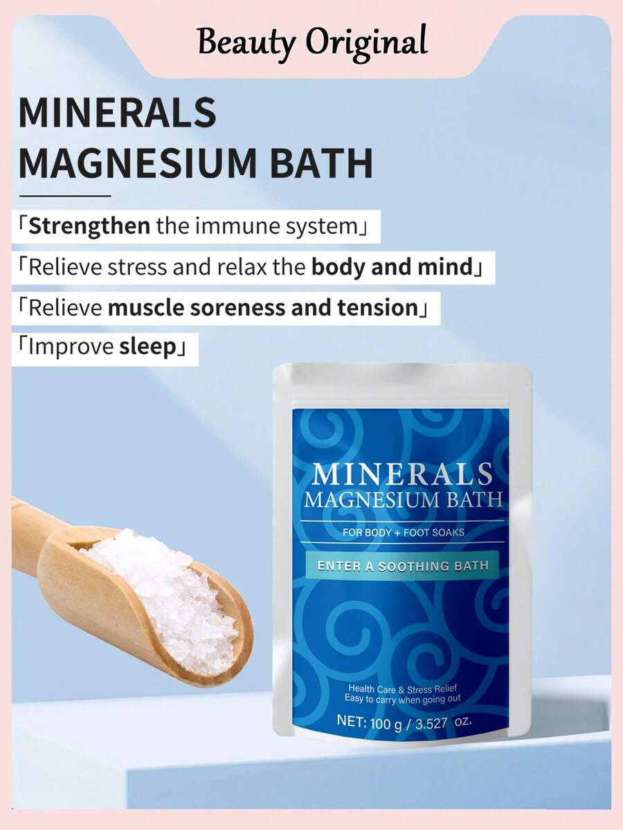 1pc Magnesium Bath Flakes Of Pure Genuine Zechstein Chloride - Resealable Magnesium Supplement Bag That Will Outperform Leading Epsom Salts