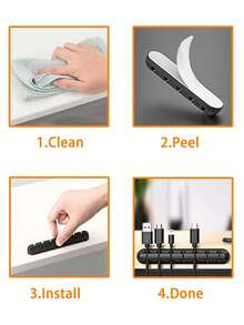 1pc Multifunctional Desktop Cable Organizer, Black Wire Manager, Data Cable Storage Holder Back To School