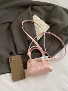 1 pieza Bolso de mano dulce de PU con apertura y cierre magnético, nueva bolsa de jardín, mini bolso de mensajero de hombro lindo y femenino, nicho de alta gama, pequeña bolsa de mano, correa de hombro cómoda adecuada para viajes diarios y compras, un regalo perfecto para niñas