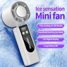 Rechargeable Digital Display Handheld Fan - 3000mAh/1800mAh 5-Speed Quiet And Powerful Portable Fan, Type-C Charging, Lightweight For Outdoor, Home, Travel - Ideal Cooling Gift, Rechargeable Portable Fan, Outdoor Cooling Device, Durable Plastic Body (Note: Not For Use By Infants And Young Children To Avoid Pinching Injuries)