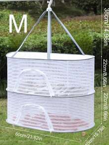 1 Secadora plegable de color verde, blanco y negro, para ropa, calcetines, bolsa de malla, artesanía de productos secos, a prueba de moscas, secado fresco, artesanía de almacenamiento - Multicolor - Ver 20