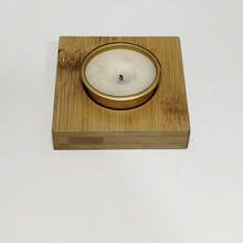 Bamboo Candle Holder, Matte Black Handheld Candle Holder Centerpiece For Dining, Romantic Candle Light Dinner, Wedding, Christmas Decoration