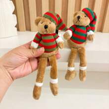 enfeite decorativo natal  Urso sentado com cachecol  20CM
