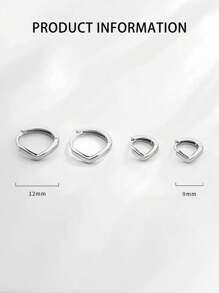 1 pièce Boucles d'oreilles créoles en argent sterling 925 pour femmes, boucles d'oreilles créoles mini fines en forme de V