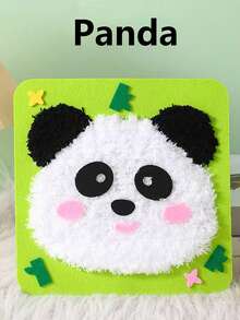 1件儿童手工编织毛线画，卡通动物DIY制作材料玩具贴纸，男孩女孩最佳生日礼物，随机配件颜色，圣诞礼物，节日礼物，圣诞DIY，圣诞树装饰小礼物 - 彩色 - 查看 11