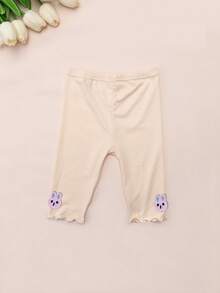 1/3双女婴薄款透气连裤袜，可爱卡通荷叶边百搭夏季款 - 彩色 - 查看 7