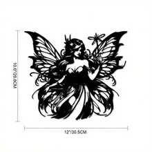 Fairy Metal Wall Art Decor Black Wall Elegance-Metal Placard-Versatile Usage, Suitable For Various Indoor And Outdoor Settings-Metal Sign-Coffee Shop Decor - Black - View 6