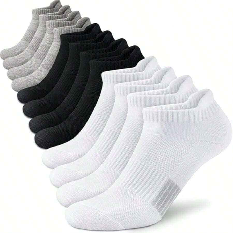 5/10 Pairs Ankle Running & Hiking Socks, Compression Support, Breathable Cushioned, Invisible Socks, Unisex - Multicolor - View 1