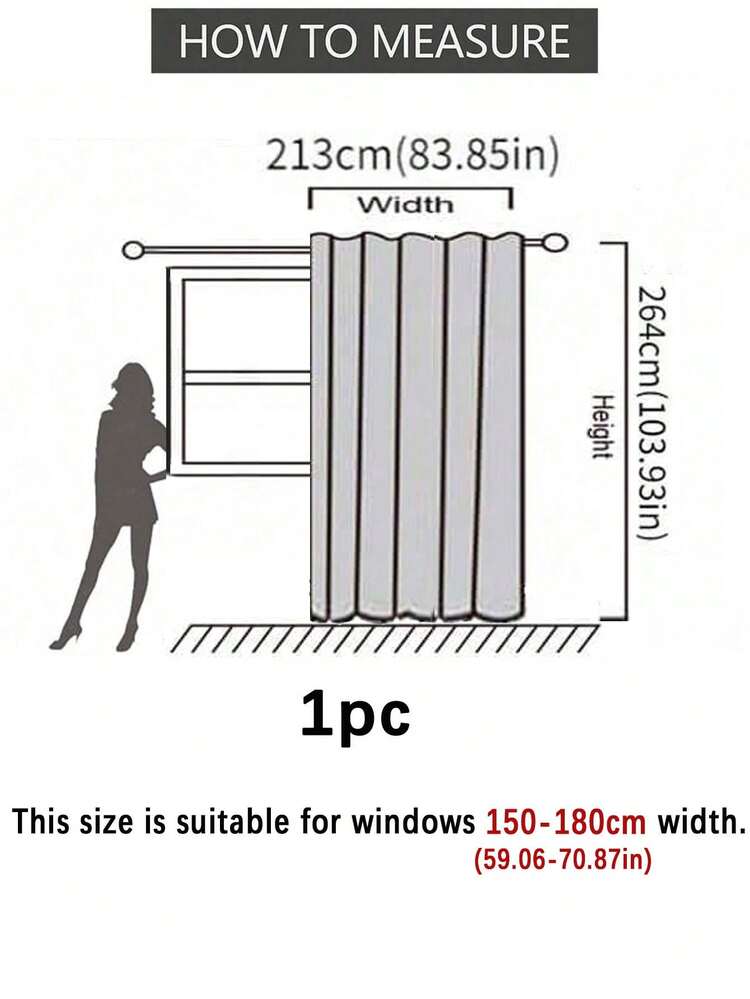 1pc Chocolate Brown Blackout Quiet Study Window Curtain - Chocolate Brown - View 25