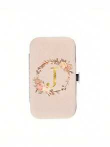 7件套指甲钳套装，金色花卉字母图案，含便携收纳盒，大容量指甲护理盒，不锈钢工具，超锋利防溅指甲钳套装，经典设计剪钳盒，适用于移动美容、旅行、外出、居家学习等场合。 - 米色 - 查看 12