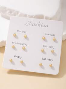 6 pares de pendientes de mujer de estilo simple mate, aptos para uso diario casual y como regalo festivo, juego de joyería