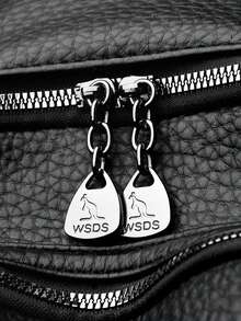 新款经典时尚高品质软皮旅行背包女士大容量奢华单肩包书包背包 - 黑色 - 查看 9