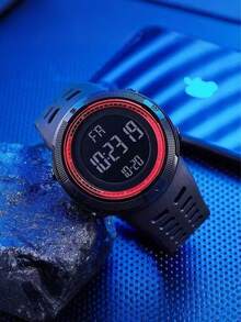 这款男士电子表具备计时、闹钟、夜间显示、防摔防震等功能。它是一款多功能且耐用的男士手表，是户外活动的必备之选，也是通勤上班的时尚单品。 - 黑色 - 查看 14