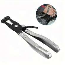 Auto Water Hose Clip Removal And Installation Tool Ring-Type Flat Band Hose Clamping Swivel Drive Jaw Locking Tool - 銀色 - 查看 3